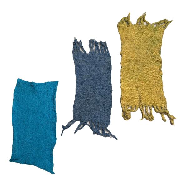 Vintage Barbie Skipper Malibu Beach Towels Lot of 3 Doll Accessories Blue 1970s - Picture 1 of 11